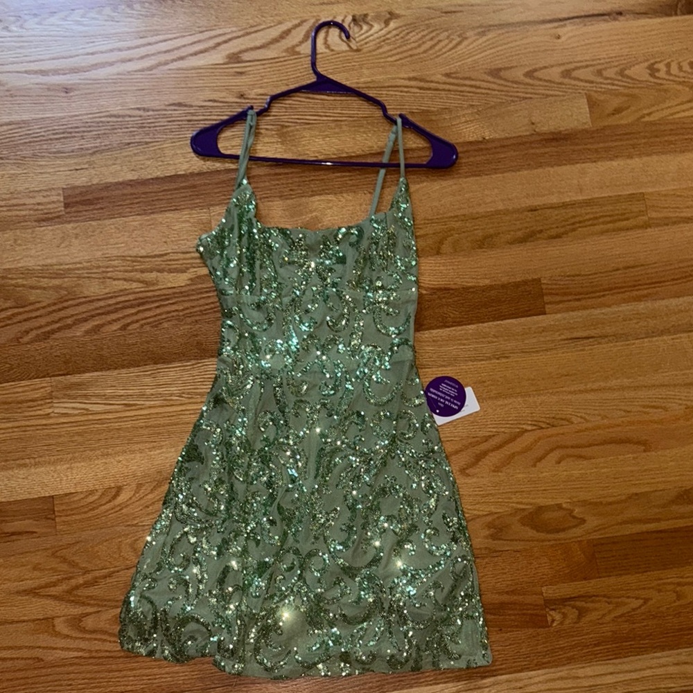 Windsor Glittering Emerald Sequin Gown